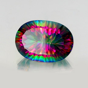 Quarzo mistico Arcobaleno superiore naturale da 13.63 ct, Taglio ovale, VVS-VS