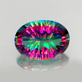 Quarzo mistico naturale multicolore da 11,58 ct, taglio ovale, VVS-VS