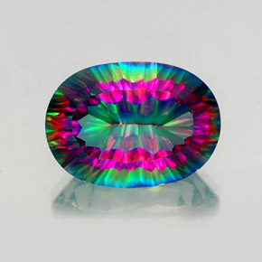 Quarzo mistico naturale multicolore da 14,23 ct, taglio ovale, VS