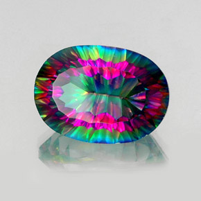 Quarzo mistico naturale multicolore da 14,23 ct, taglio ovale, VS