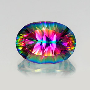 Quarzo mistico naturale multicolore da 13,04 ct, taglio ovale, VS