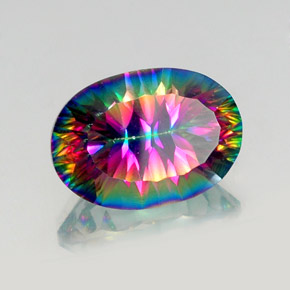 Quarzo mistico naturale multicolore da 13,04 ct, taglio ovale, VS