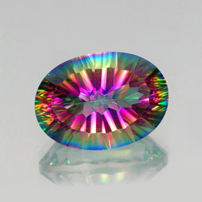 Quarzo mistico naturale multicolore da 13,12 ct, taglio ovale, VVS-VS
