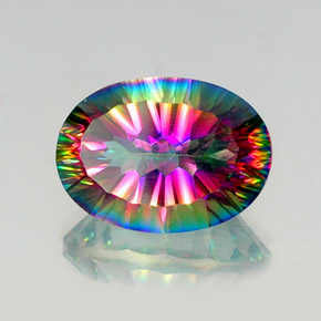 Quarzo mistico naturale multicolore da 13,12 ct, taglio ovale, VVS-VS