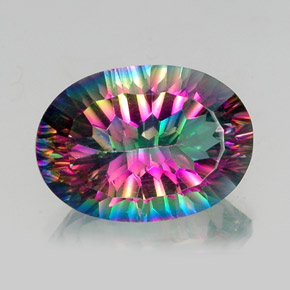 Quarzo mistico Arcobaleno superiore naturale da 12.74 ct, Taglio ovale, VS