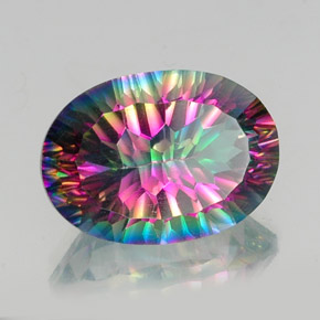Quarzo mistico Arcobaleno superiore naturale da 12.74 ct, Taglio ovale, VS