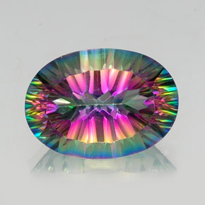 Quarzo mistico naturale multicolore da 13,09 ct, taglio ovale, VVS-VS