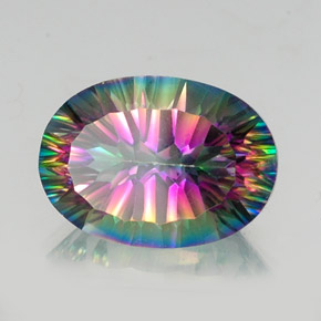 Quarzo mistico naturale multicolore da 13,09 ct, taglio ovale, VVS-VS