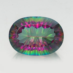 Quarzo mistico Arcobaleno superiore naturale da 13.74 ct, Taglio ovale, VS