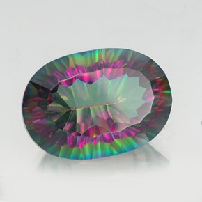 Quarzo mistico Arcobaleno superiore naturale da 13.74 ct, Taglio ovale, VS