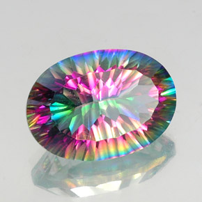 Quarzo mistico Arcobaleno superiore naturale da 11.83 ct, Taglio ovale, VS