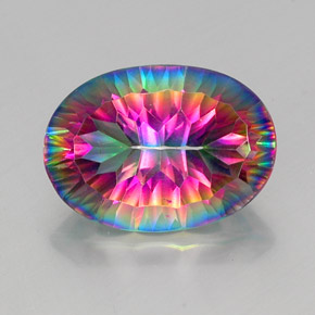 Quarzo mistico Arcobaleno superiore naturale da 11.26 ct, Taglio ovale, VVS-VS