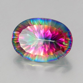 Quarzo mistico Arcobaleno superiore naturale da 11.26 ct, Taglio ovale, VVS-VS