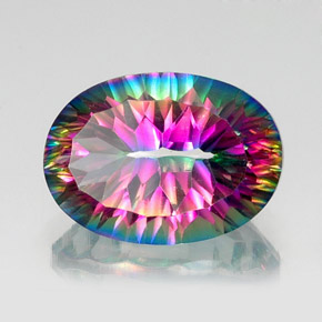 Quarzo mistico naturale multicolore da 13,49 ct, taglio ovale, VVS-VS