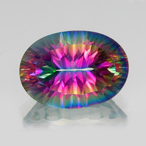 Quarzo mistico Arcobaleno superiore naturale da 13.75 ct, Taglio ovale, VVS-VS