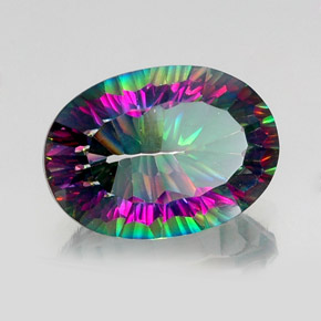 Quarzo mistico naturale multicolore da 13,20 ct, taglio ovale, VVS-VS