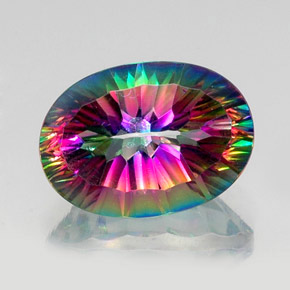 Quarzo mistico Arcobaleno superiore naturale da 13.16 ct, Taglio ovale, VVS-VS