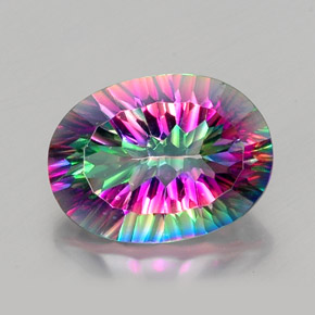 Quarzo mistico Arcobaleno superiore naturale da 11.48 ct, Taglio ovale, VVS-VS