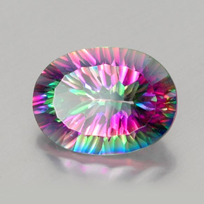 Quarzo mistico Arcobaleno superiore naturale da 11.48 ct, Taglio ovale, VVS-VS