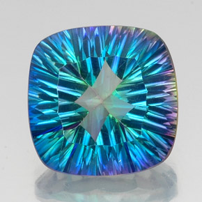 Quarzo mistico naturale multicolore da 21,72 ct, taglio a cuscino, VVS-VS