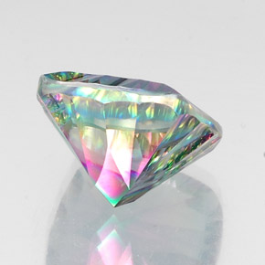 Quarzo mistico naturale multicolore da 15,58 ct, taglio a cuscino, VVS