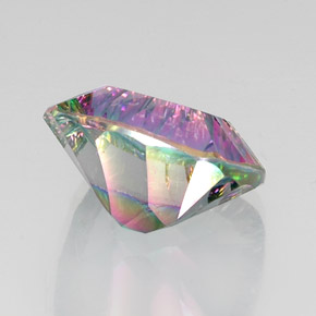 Quarzo mistico naturale multicolore da 14,64 ct, taglio a cuscino, VVS