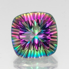 Quarzo mistico Arcobaleno superiore naturale da 15.13 ct, Taglio a cuscino, VVS