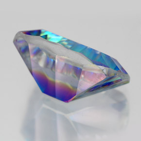 Quarzo mistico naturale multicolore da 10,01 ct, taglio smeraldo, VVS-VS