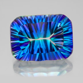 Quarzo mistico naturale multicolore da 10,49 ct, taglio smeraldo, VVS