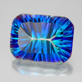 Quarzo mistico naturale multicolore da 10,49 ct, taglio smeraldo, VVS