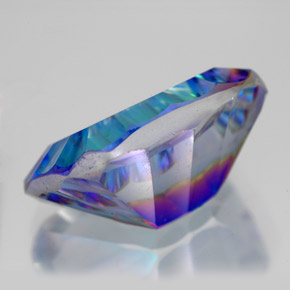 Quarzo mistico naturale multicolore da 10,49 ct, taglio smeraldo, VVS