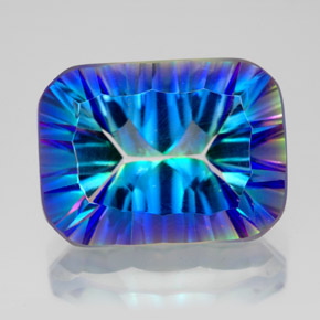 Quarzo mistico naturale multicolore da 11,18 ct, taglio smeraldo, VVS-VS