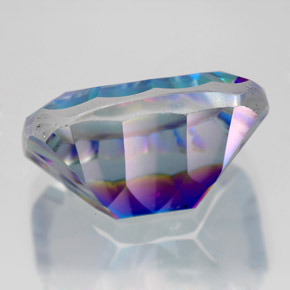 Quarzo mistico naturale multicolore da 11,18 ct, taglio smeraldo, VVS-VS