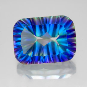 Quarzo mistico naturale multicolore da 10,76 ct, taglio smeraldo, VVS-VS