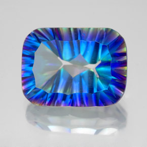 Quarzo mistico naturale multicolore da 10,76 ct, taglio smeraldo, VVS-VS