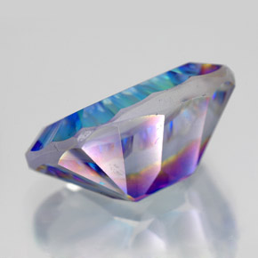 Quarzo mistico naturale multicolore da 10,76 ct, taglio smeraldo, VVS-VS