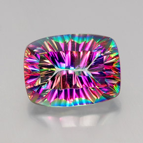 Quarzo mistico Arcobaleno superiore naturale da 21.23 ct, Taglio a cuscino, VVS