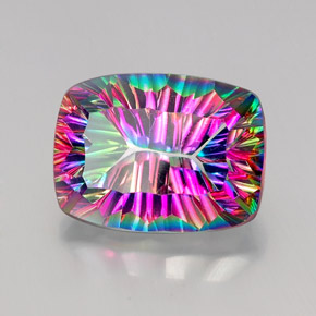 Quarzo mistico Arcobaleno superiore naturale da 21.23 ct, Taglio a cuscino, VVS