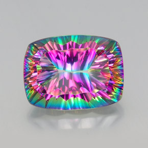 Quarzo mistico Arcobaleno superiore naturale da 20.80 ct, Taglio a cuscino, VVS