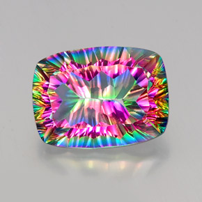 Quarzo mistico Arcobaleno superiore naturale da 20.52 ct, Taglio a cuscino, VVS