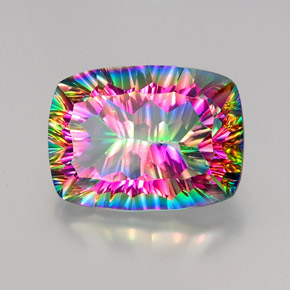 Quarzo mistico Arcobaleno superiore naturale da 20.52 ct, Taglio a cuscino, VVS