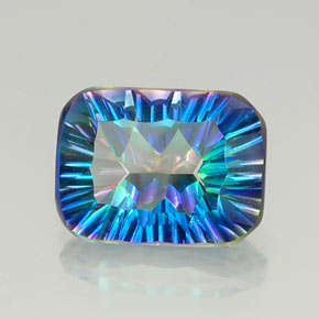 Quarzo mistico naturale multicolore da 9,71 ct, taglio smeraldo, VVS
