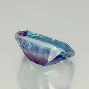 Quarzo mistico naturale multicolore da 10,19 ct, taglio smeraldo, VVS-VS