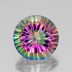 Quarzo mistico naturale multicolore da 11,14 ct, taglio rotondo, VVS-VS