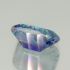 Quarzo mistico naturale multicolore da 10,66 ct, taglio smeraldo, VVS-VS