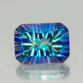 Quarzo mistico naturale multicolore da 11,51 ct, taglio smeraldo, VVS