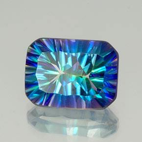 Quarzo mistico naturale multicolore da 11,51 ct, taglio smeraldo, VVS