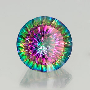 Quarzo mistico naturale multicolore da 12,15 ct, taglio rotondo, SI