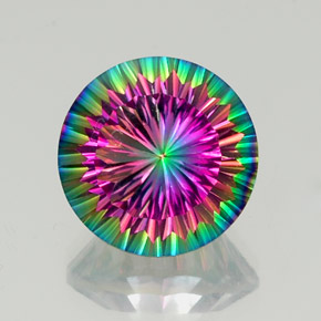 Quarzo mistico Arcobaleno superiore naturale da 11.54 ct, Taglio rotondo, VVS