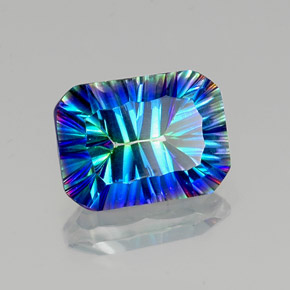 Quarzo mistico Arcobaleno superiore naturale da 10.36 ct, Taglio smeraldo, VVS-VS